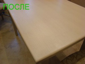 Частичная реставрация столешницы стола (белый дуб) - после